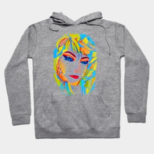 Watercolor Female in Utopian Pop Surrealism Style Hoodie